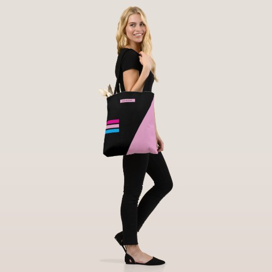 Boho Black Stripes Classy Trendy Girly Tasche (Am Model)