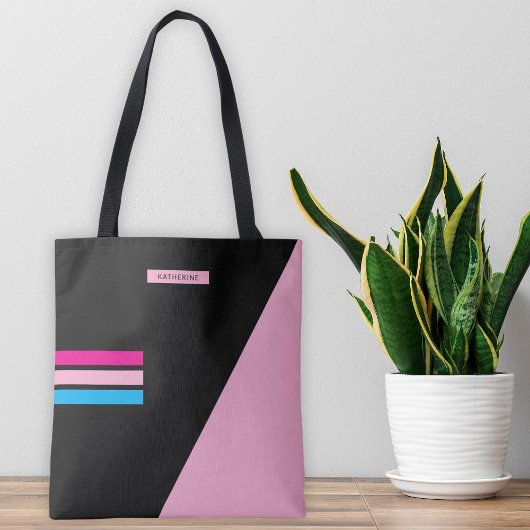 Boho Black Stripes Classy Trendy Girly Tasche