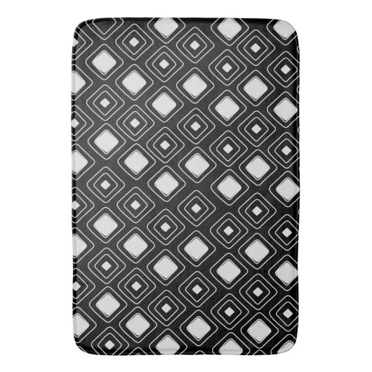 Boho Black Tribal Geometric Aztec Pattern Badematte (Vorderseite Vertikal)