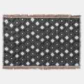 Boho Black Tribal Geometric Aztec Pattern Decke (Vorderseite)