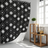 Boho Black Tribal Geometric Aztec Pattern Duschvorhang
