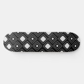 Boho Black Tribal Geometric Aztec Pattern Skateboard (Horizontal)
