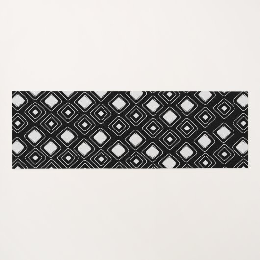 Boho Black Tribal Geometric Aztec Pattern Yogamatte (Rückseite (Horizontal))