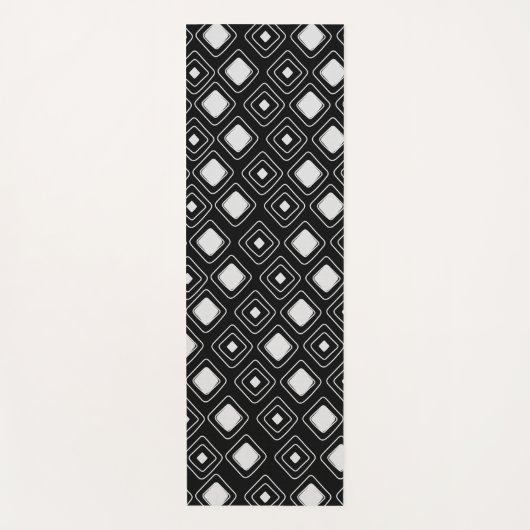 Boho Black Tribal Geometric Aztec Pattern Yogamatte (Vorderseite)