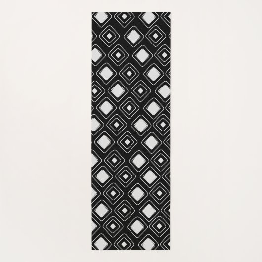 Boho Black Tribal Geometric Aztec Pattern Yogamatte (Rückseite)