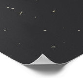 Boho Black und Beige Zodiac Moon Phases Poster (Ecke)