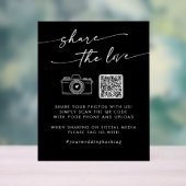 Boho Black Wedding Teilen Sie die Liebe QR Code Acrylschild (Neutral)