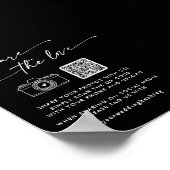 Boho Black Wedding Teilen Sie die Liebe QR Code Poster (Ecke)