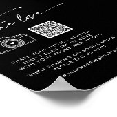 Boho Black Wedding Teilen Sie die Liebe QR Code Poster (Ecke)
