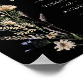 Boho Black Welcome Wedding Poster (Ecke)