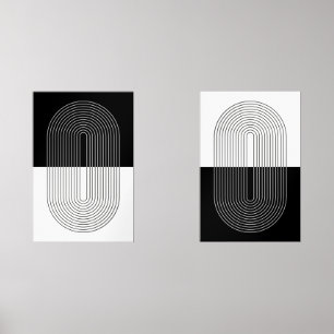 Boho Black & White Bilderwand Sets