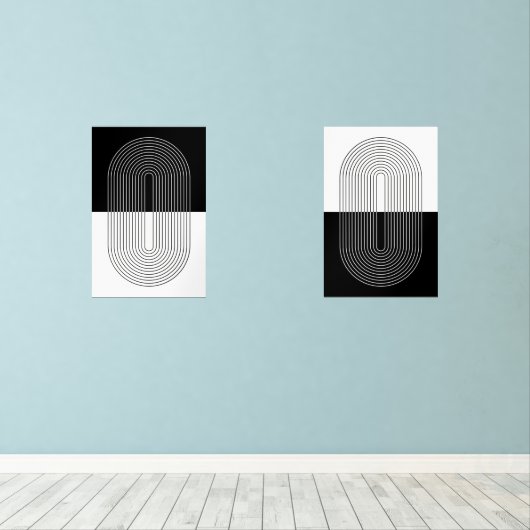 Boho Black & White Bilderwand Sets (Holzboden)