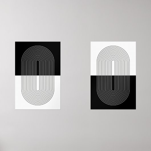 Boho Black & White Bilderwand Sets (Vorderseite)