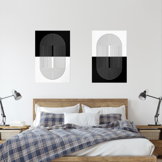 Boho Black & White Bilderwand Sets (Schlafzimmer)