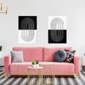 Boho Black & White Bilderwand Sets (Wohnzimmer)