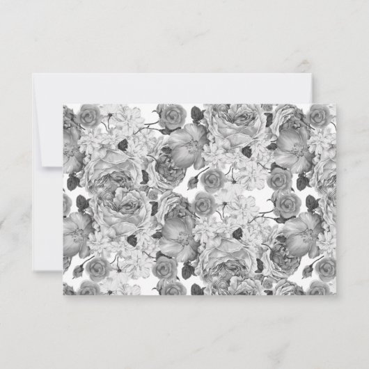 Boho Black & White Moon Phases RSVP Karte (Rückseite)