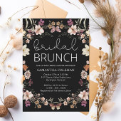 Boho Black Wildblume Bridal Brunch Brautparty Einladung