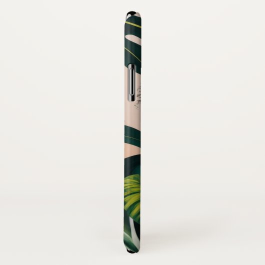 Boho Black Woman Botanical Portrait Case-Mate iPhone Hülle (Hinten/Rechts)