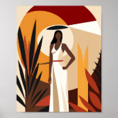 Boho Black Woman Faceless Wall Art Deco Poster (Vorne)