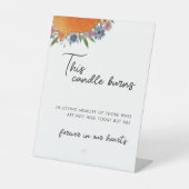Boho bläst diese Kerze in der liebenden Erinnerung Sockelschild (Vorderseite)