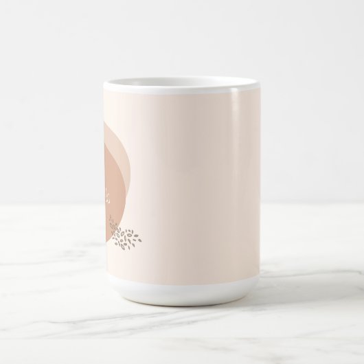 Boho-Blattdesign mit individuelle Name Kaffeetasse (Mittel)