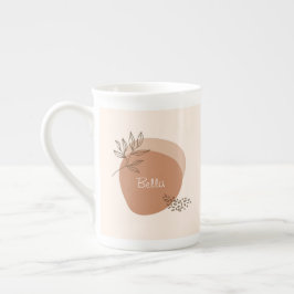 Boho-Blattdesign mit individuelle Name Porzellantasse