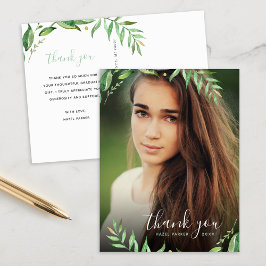Boho Blätter Abschluss Foto Vielen Dank Postcard Postkarte