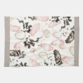 Boho Blätter and Feathers Full Print Kitchtuch Geschirrtuch (Horizontal)