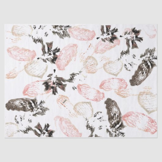 Boho Blätter and Feathers Tissue Seidenpapier (Vorderseite)