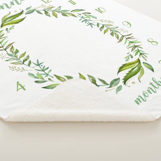 Boho Blätter Baby Name Monthly Meilenstein Foto Sherpadecke (3/4)