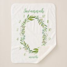 Boho Blätter Baby Name Monthly Meilenstein Foto