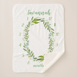 Boho Blätter Baby Name Monthly Meilenstein Foto Sherpadecke