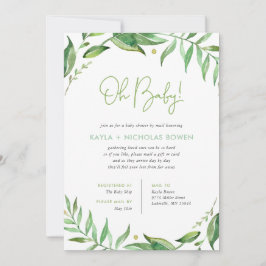 Boho Blätter Baby Shower by Mail Einladung