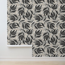 Boho Blätter Leaf Muster weiß und grün