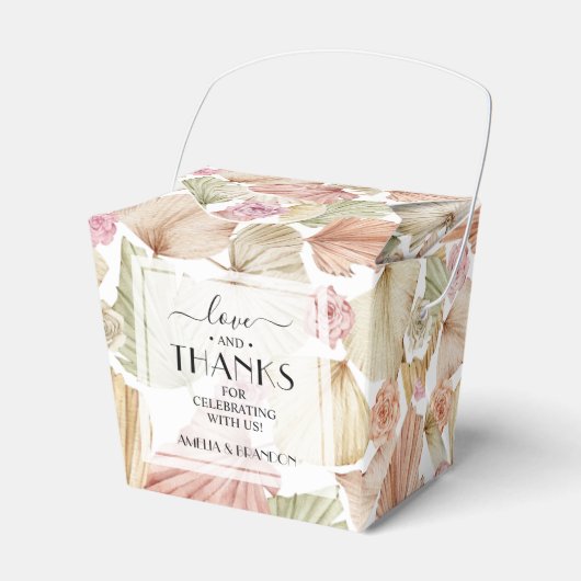 Boho Blätter und Rose Geschenkschachtel (Vorderseite)