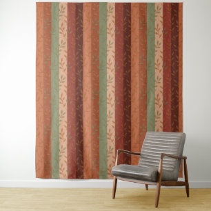 Boho-Blattmuster Rustikal  Wandteppich