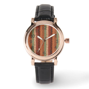 Boho-Blattmuster Rustikale Heimdekoration  Armbanduhr