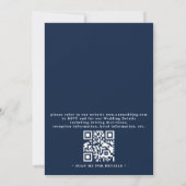 Boho-Blau-Blumen Elegante Moderne QR-Code-Hochzeit Einladung (Rückseite)