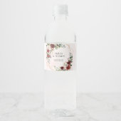 Boho blau burgundy rosa und gold geometrisch wasserflaschenetikett (Vorderseite)