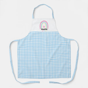 Boho Blau Gingham Custom Mama Eröffnungsjahr Anden Schürze