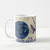Boho Blau Lila Eule Mond Kaffeetasse (Links)