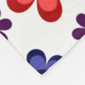 Boho Blau Lila Rote Blumen Große Fleece-Decke Fleecedecke (Ecke)