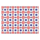 Boho Blau Lila Rote Blumen Kleiner Tischdecke (Vorderseite (Horizontal))