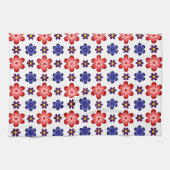 Boho Blau Lila Rote Blumen Küchentuch (Horizontal)