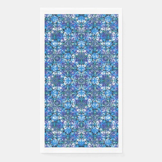Boho Blau, Lila und weißes Zirkelmuster Serviette (Vorderseite)