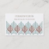 Boho Blau u. Brown-Visitenkarte Visitenkarte (Rückseite)