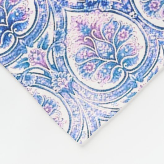Boho Blau und Lila Muster Gemütliches Fleece Blank (Ecke)