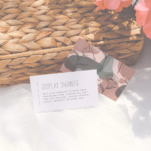 Boho Blau und Rosa Brautparty Beilage Begleitkarte