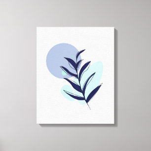 Boho blaue Blume Leinwanddruck