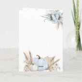 Boho Blaue Kürbis 1. Geburtstag Karte (Rückseite)